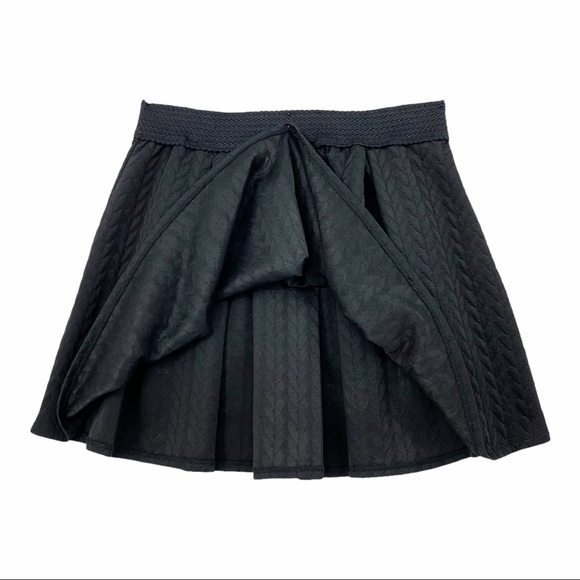Wide Pleat Box Pleat Black Mini Skirt by EyeShadow - Picture 4 of 16